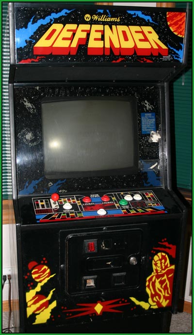 A picture of my Defender video game